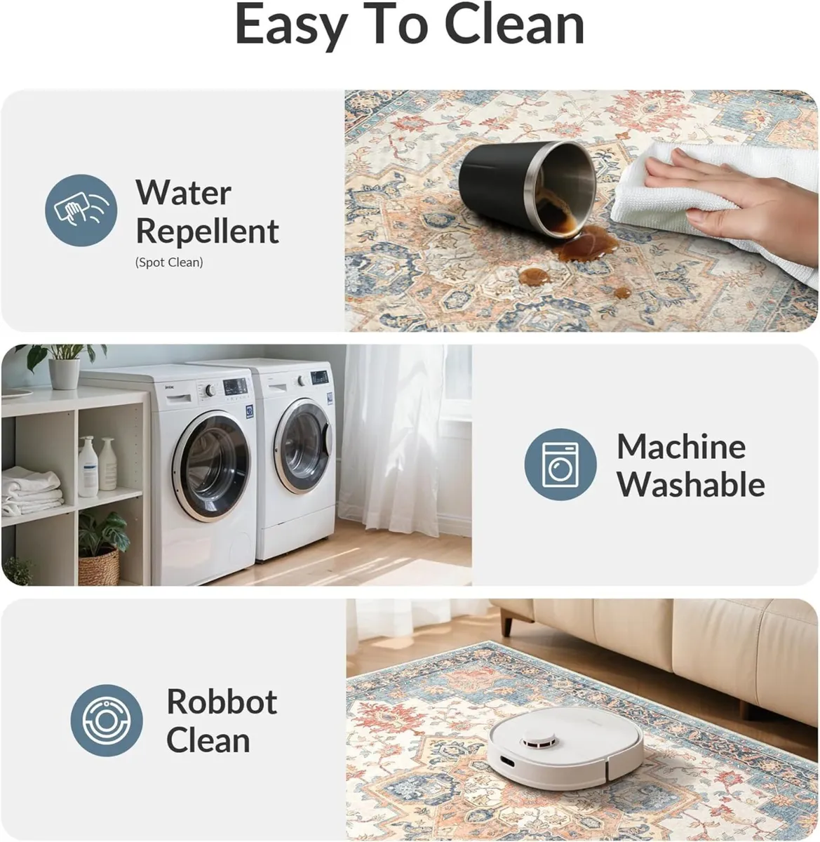 Large Rugs for Living Room 200x290cm Extra Area - Image 2