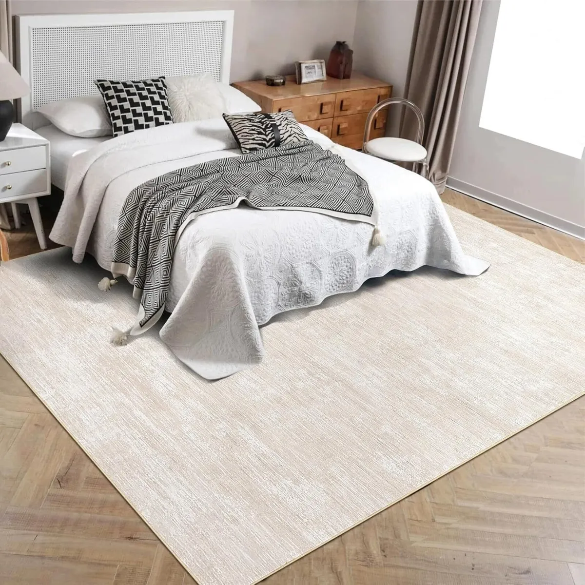 160x230 cm Modern Solid Rug Living Room Washable - Image 2