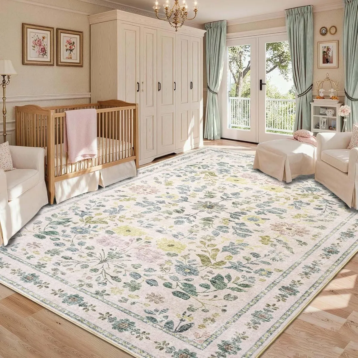 Beige Rugs Living Room Large 160x230cm Washable - Image 4