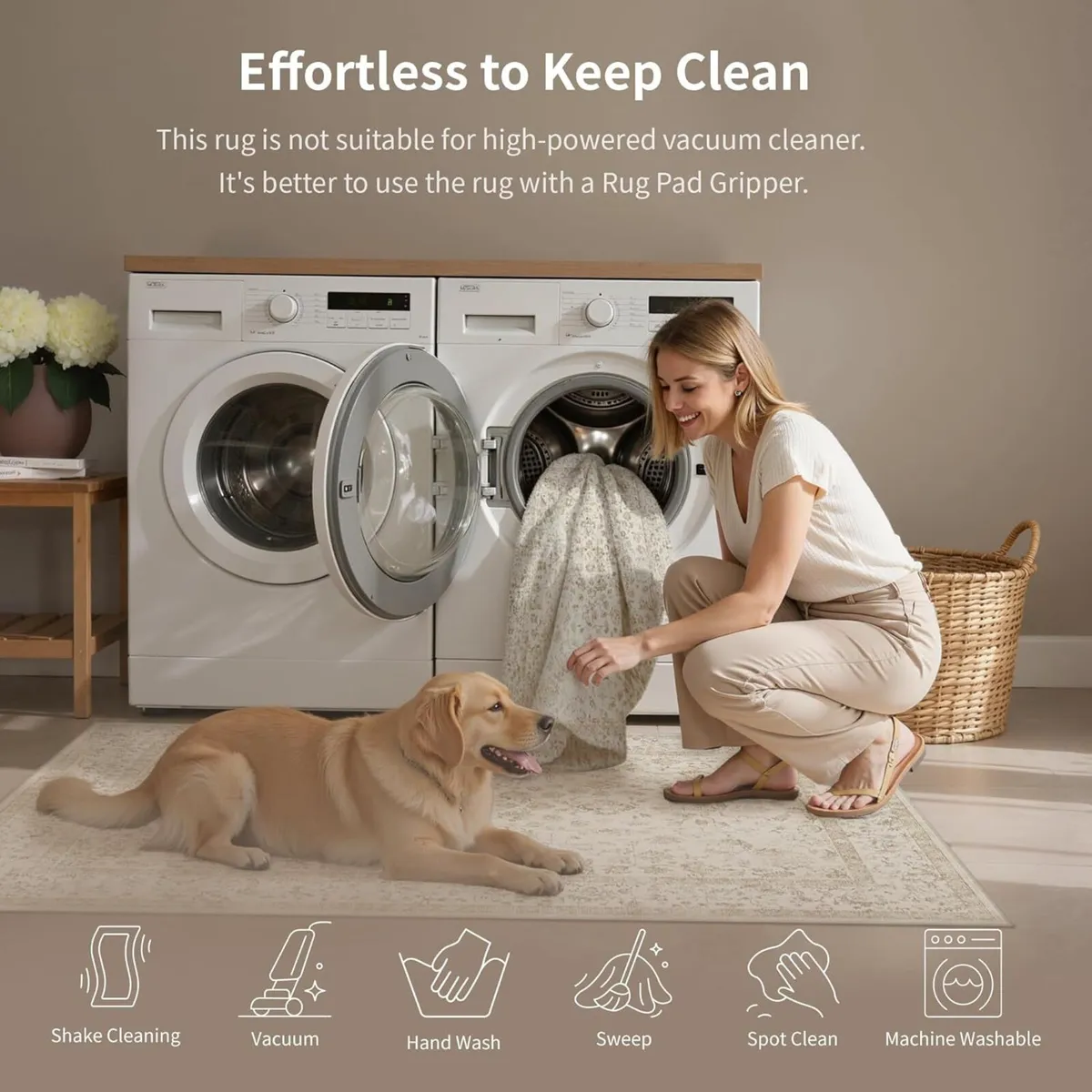 Rugs Living Room 240x300 cm Extra Large Vintage - Image 4