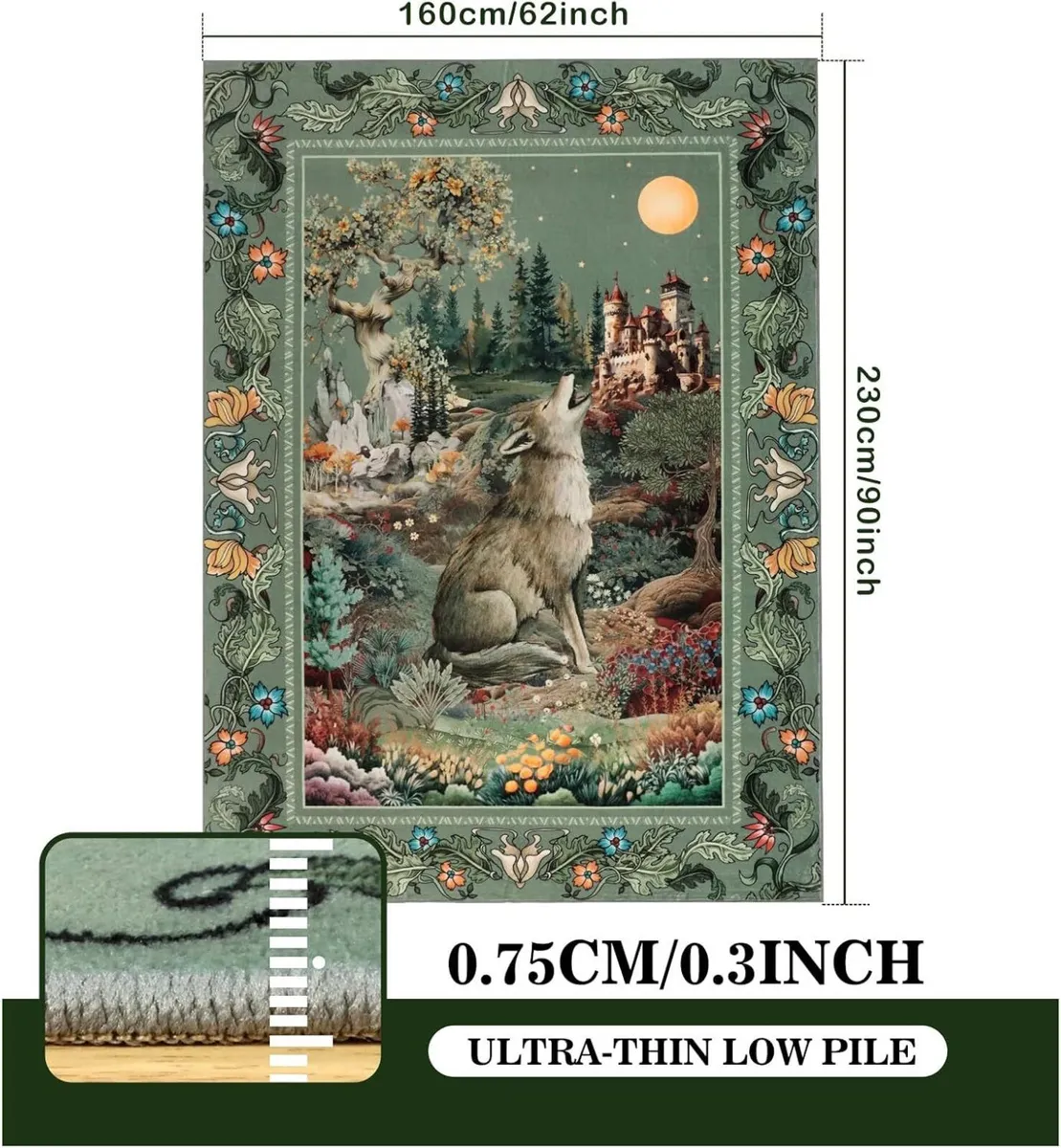 Wolf Rugs for Living Room 160x230cm Washable - Image 2