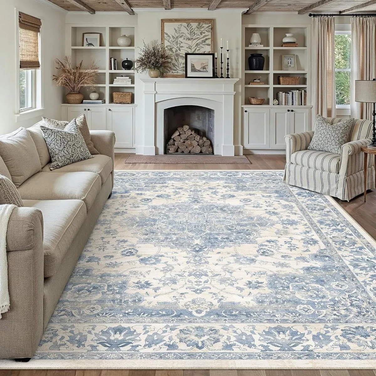 Living Room Area Blue Rug 240x300cm Machine - Image 1