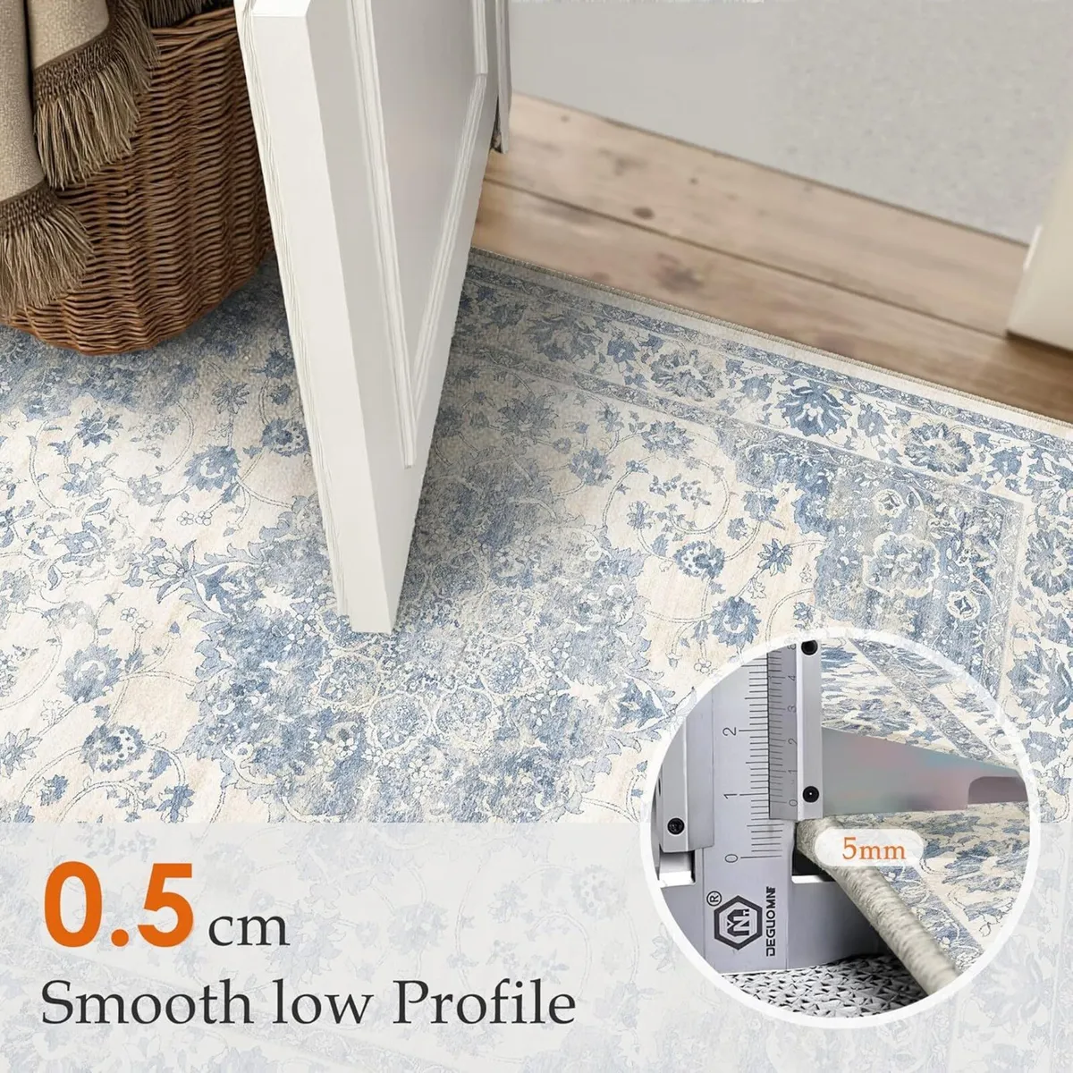 Living Room Area Blue Rug 240x300cm Machine - Image 3