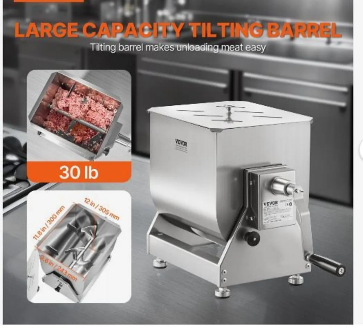 Manual Meat Mixer, 30L - Image 1