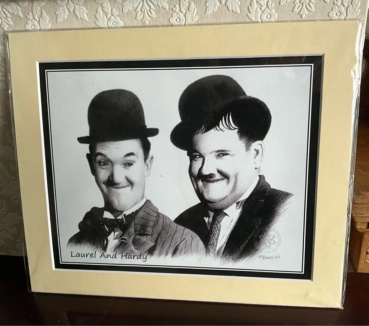 Rare Laurel & Hardy Mounted Print - Image 1