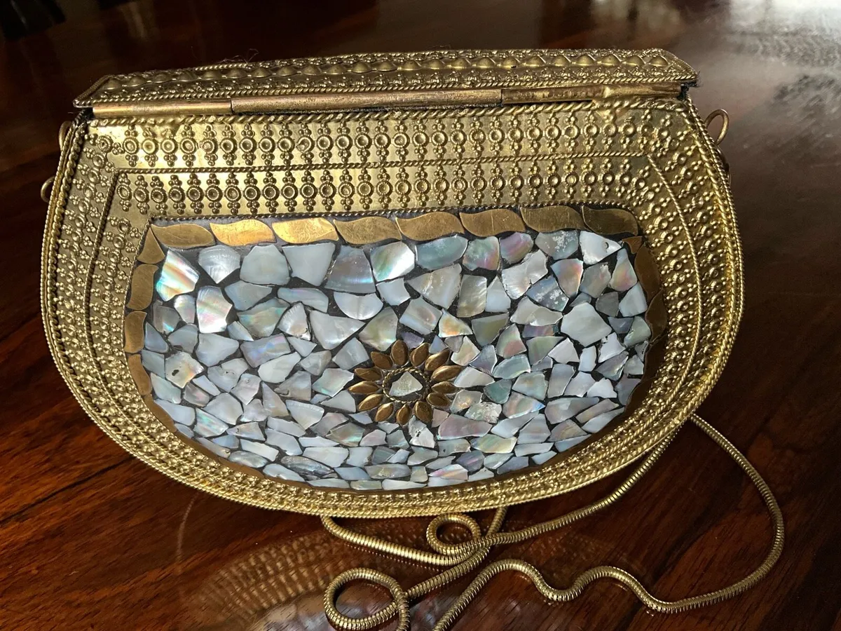 Vintage Mother of Pearl Mosaic Clutch Bag - Image 2
