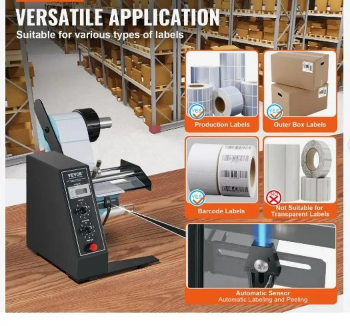 Automatic Label Dispenser, Width 0.6"-4.9"/15-125 - Image 4