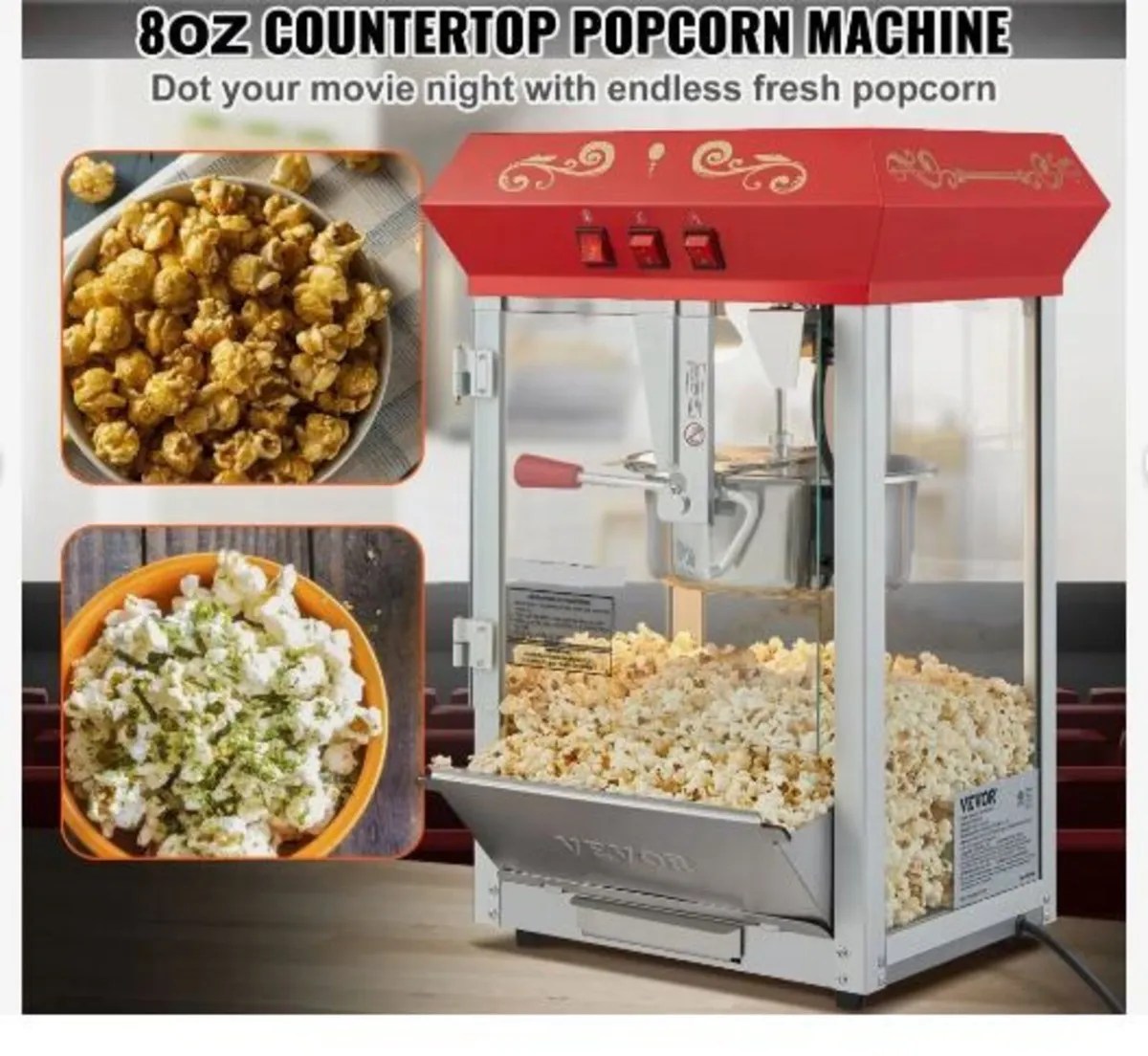 Popcorn Maker, 850W Popcorn Popper Machine - Image 3