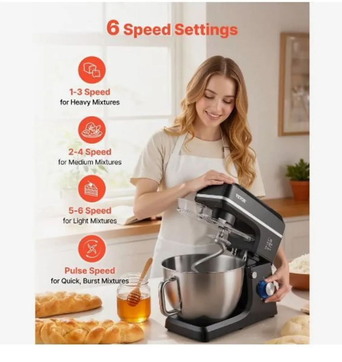 Stand Mixer, 8.3QT Dough Mixer - Image 1
