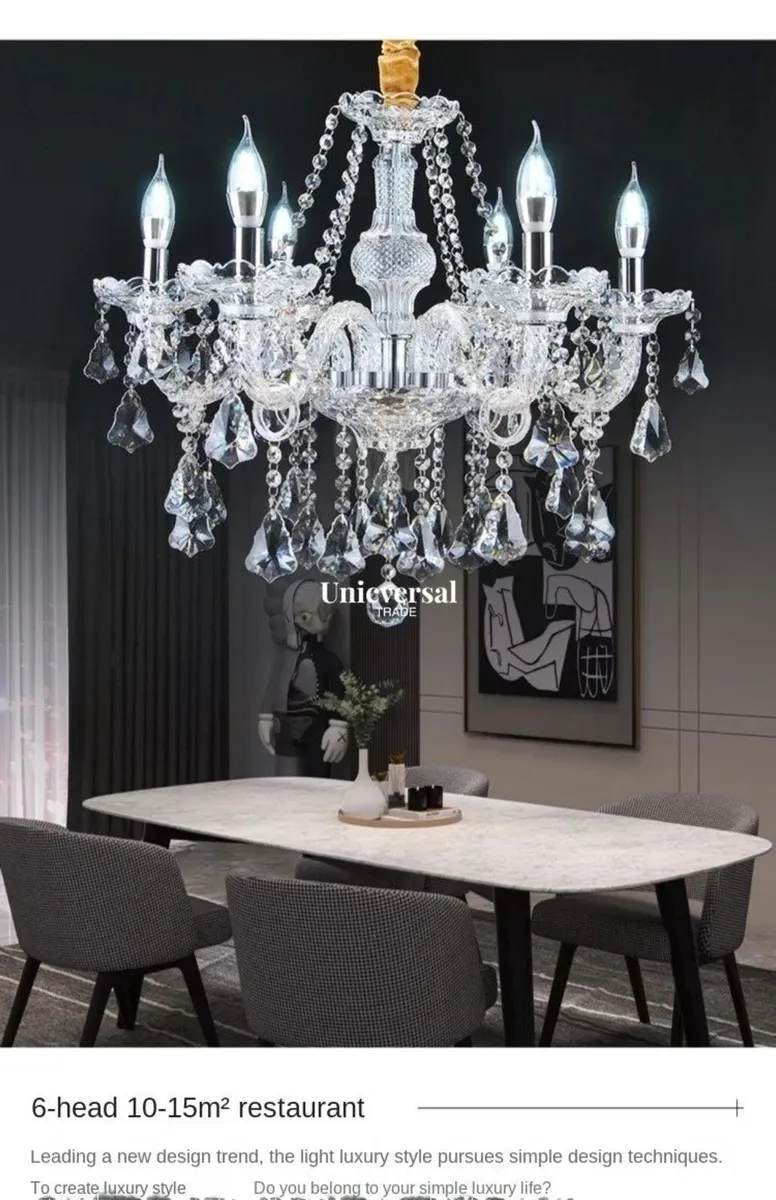 Modern Luxury Crystal Chandelier 4 Light - Image 2