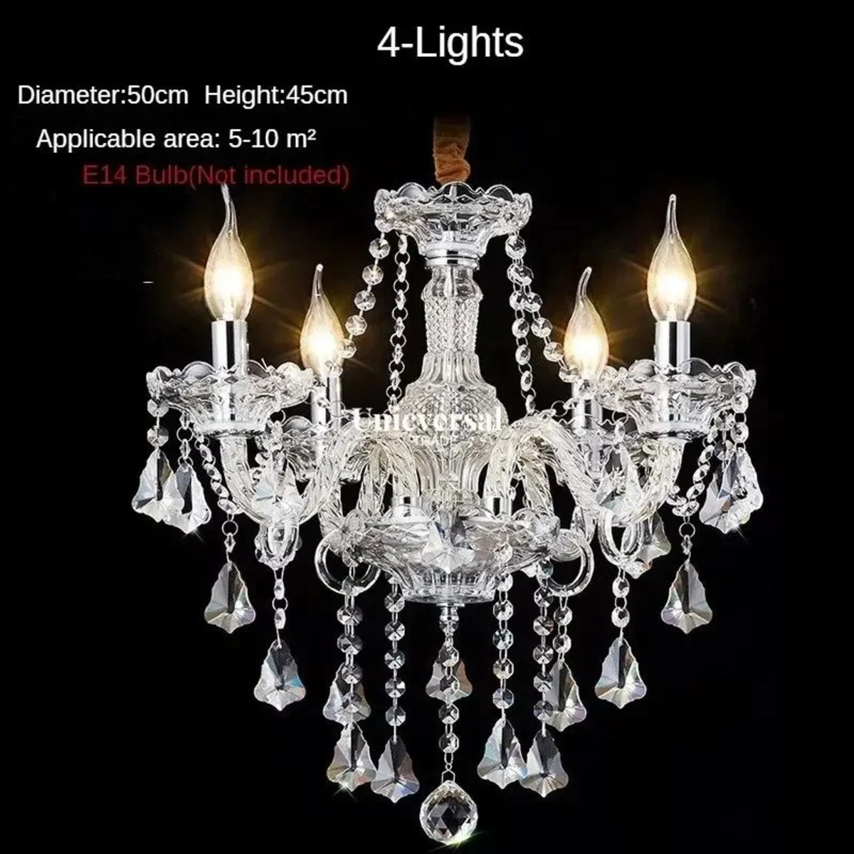 Modern Luxury Crystal Chandelier 4 Light - Image 4