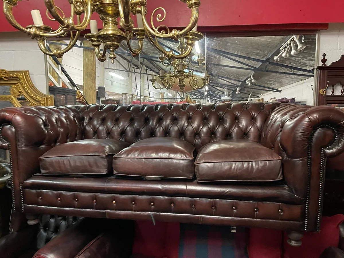 Chocolate 🍫 brown leather Chesterfield - Image 2