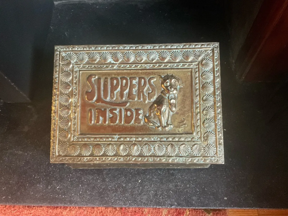 Antique Brass Bonzo Slipper Box 1920s - Image 2