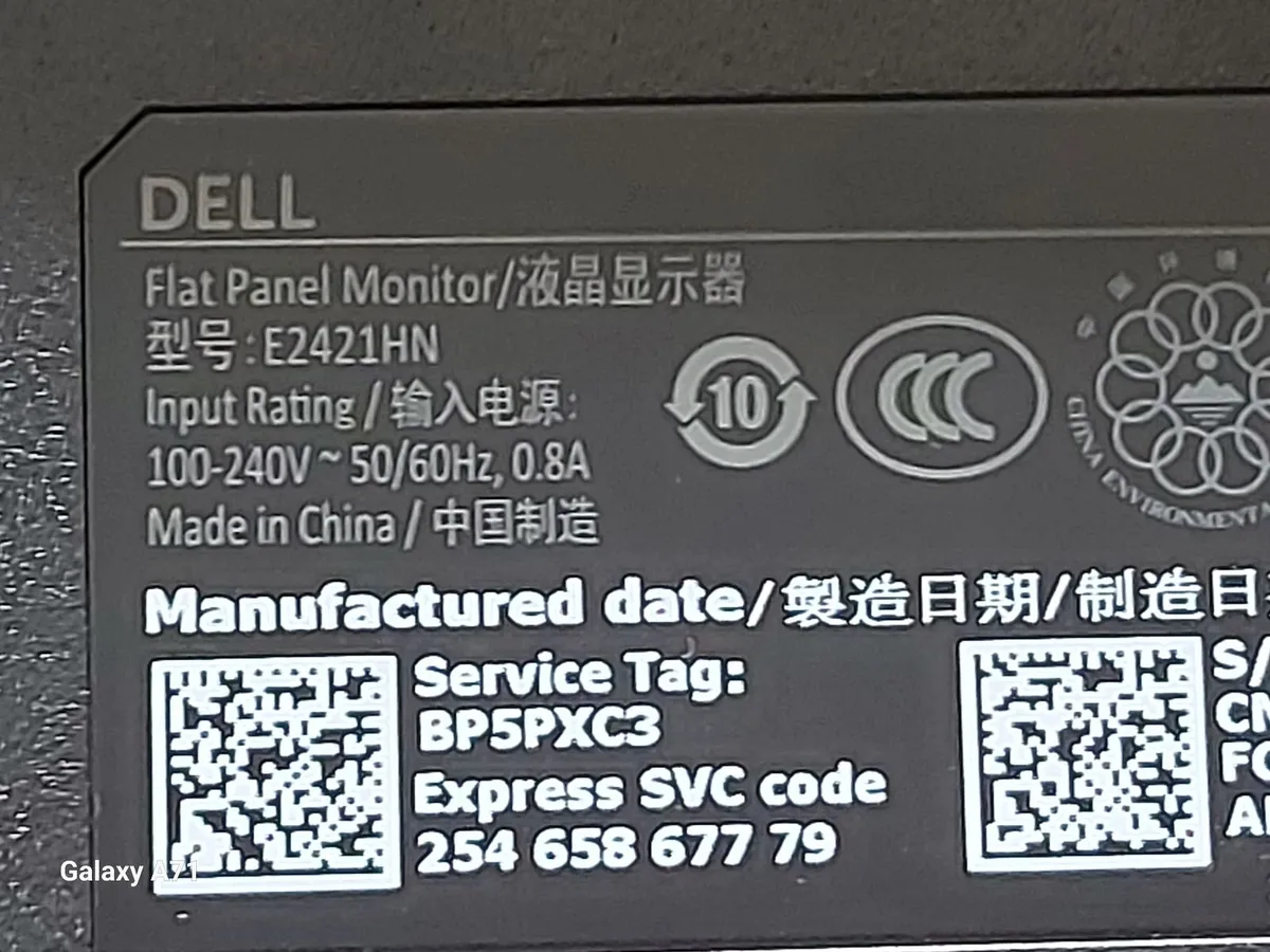 Dell Flat Panel Monitor Model E2421HN, 24 Inch - Image 4