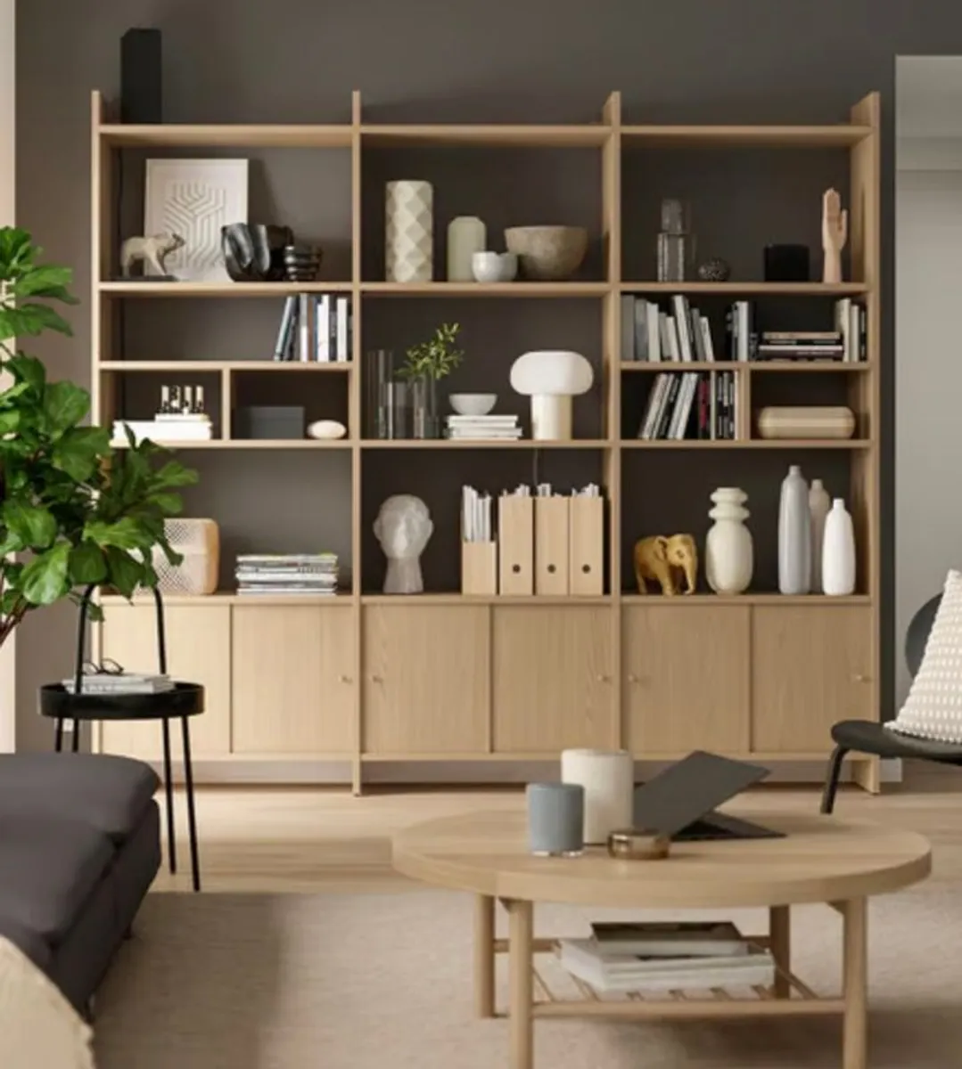 Large Oak Shelving - Image 1