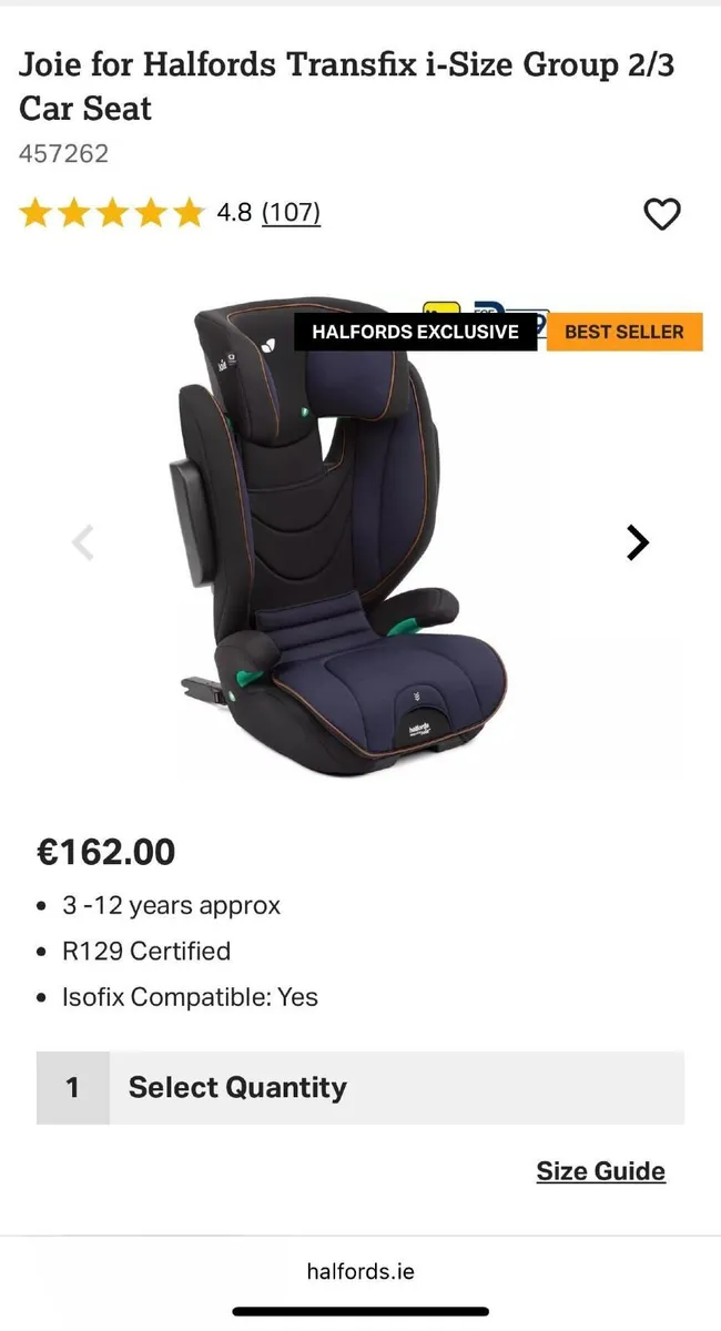 Joie x Halfords Isofix Carseat - Image 3