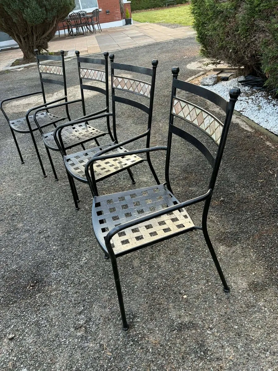 4 metal garden chairs - Image 2