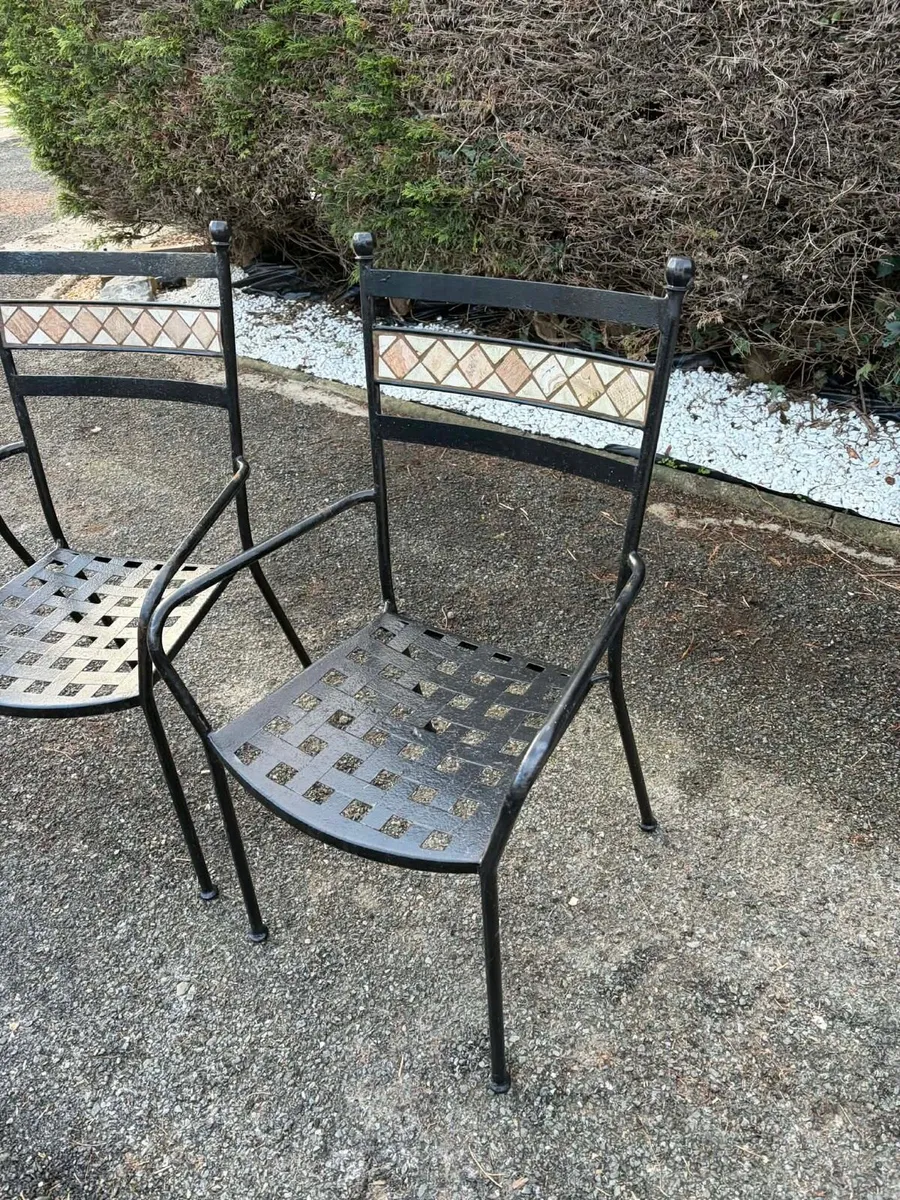 4 metal garden chairs - Image 3