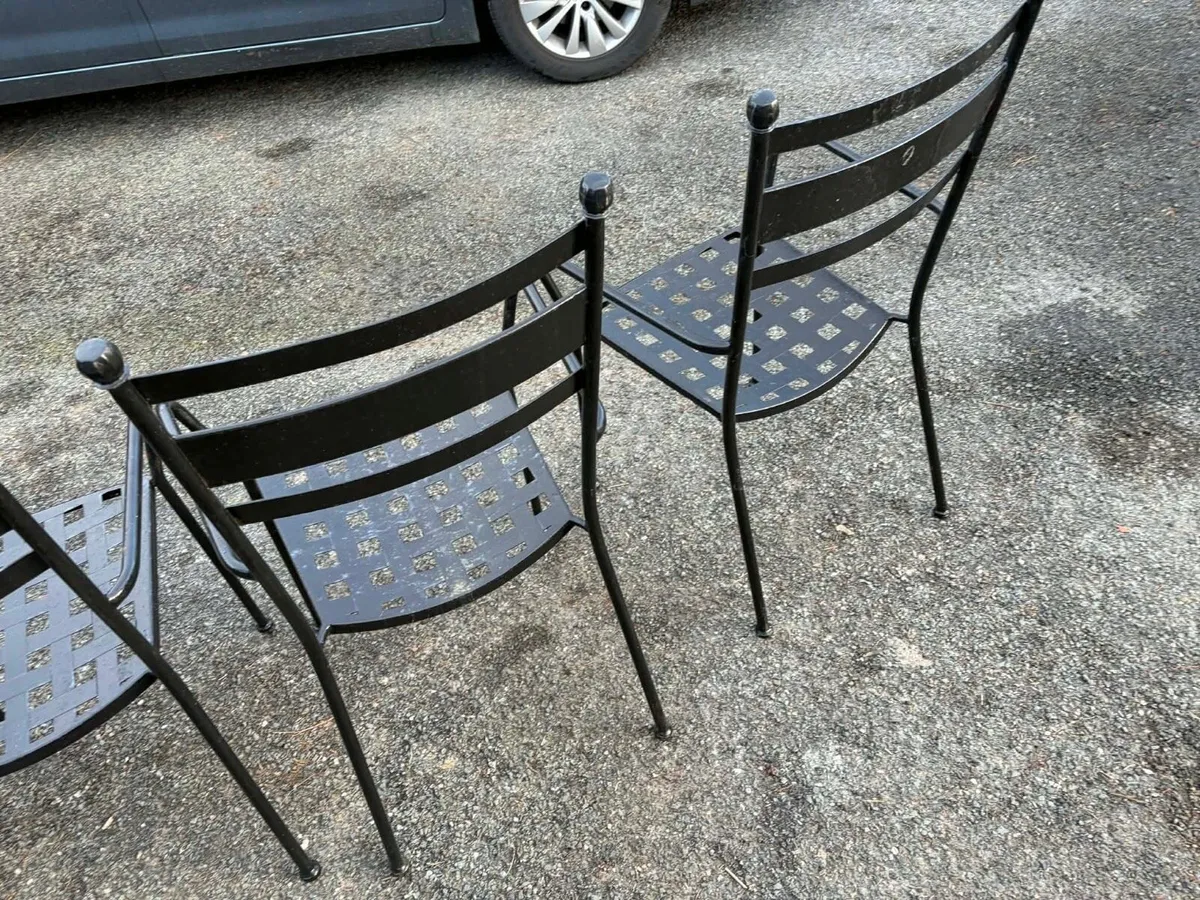 4 metal garden chairs - Image 4