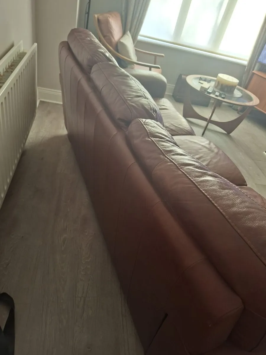 Leather sofa ( Italian calf leather ) Quick Sale - Image 4