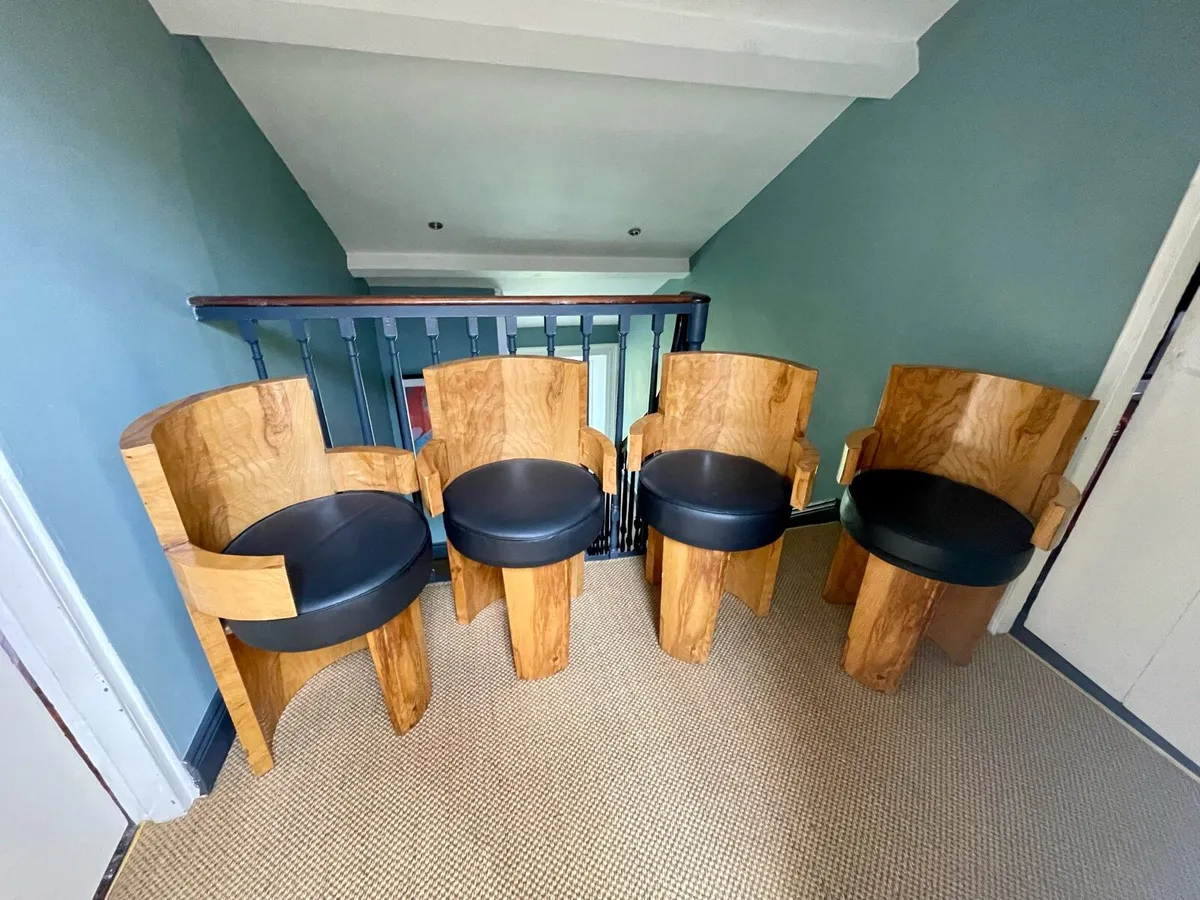 SALE Four art deco Birdseye maple chairs - Image 1