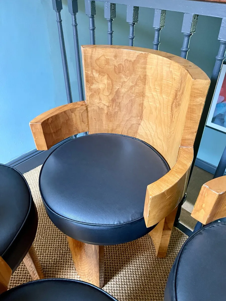 SALE Four art deco Birdseye maple chairs - Image 3