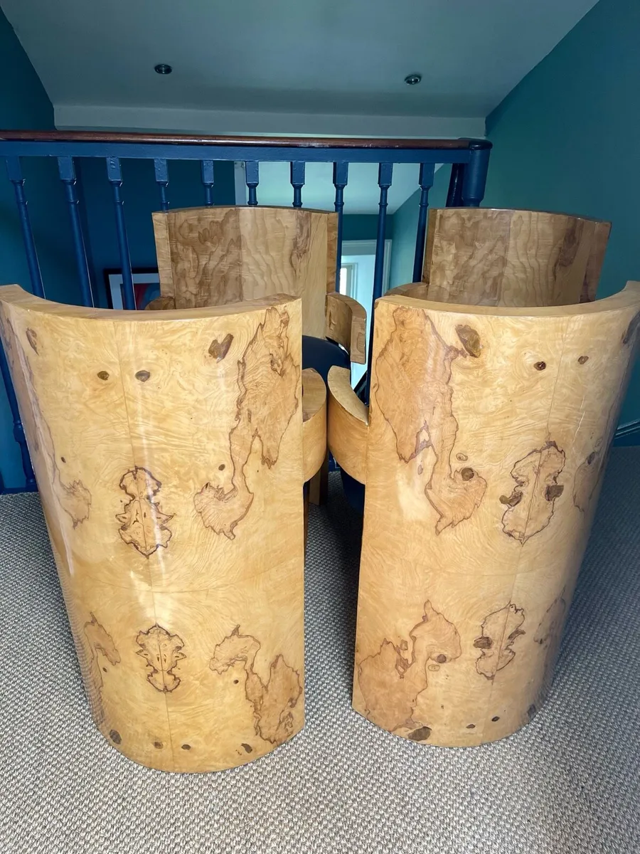SALE Four art deco Birdseye maple chairs - Image 4