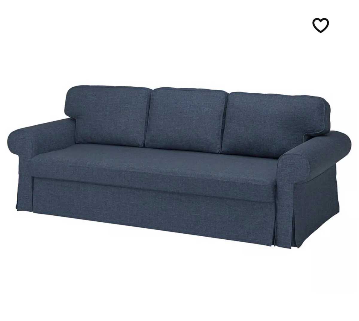 Blue 3 seater sofa bed ikea - Image 3
