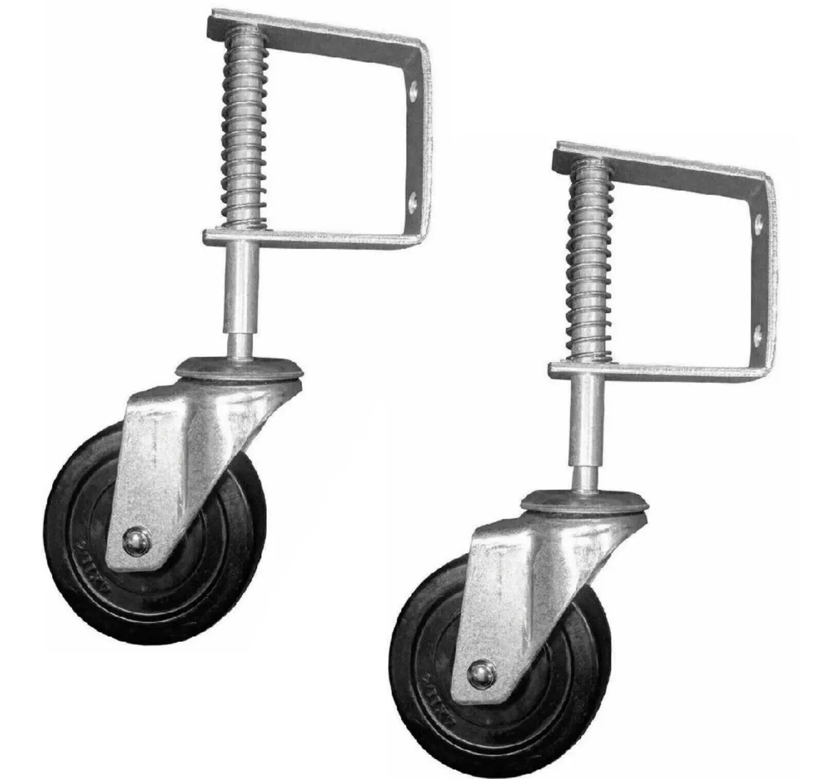 2 x Spring Loaded Gate Wheels 4" 102mm - Image 2