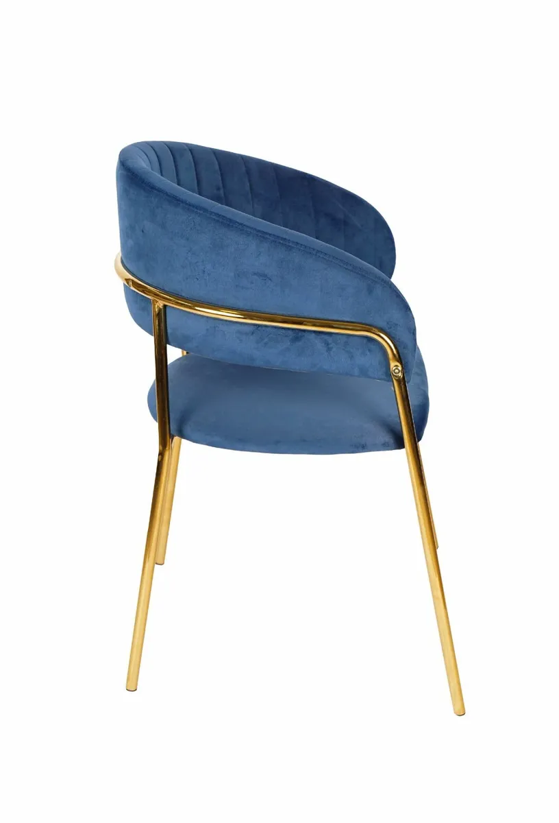 Azure Glam Velvet Chair - Image 4