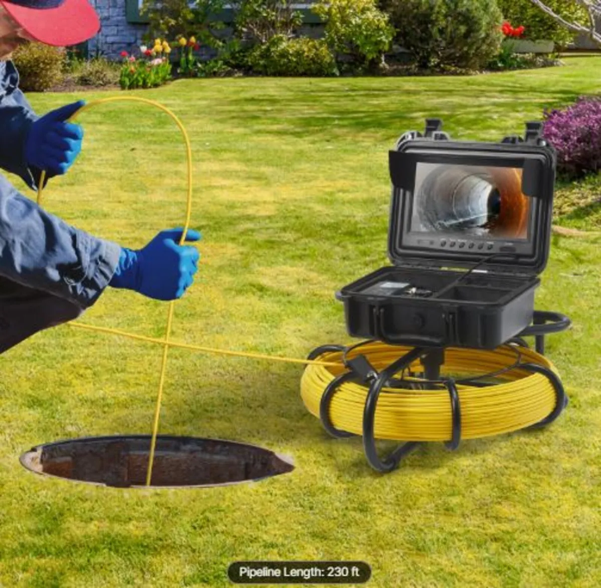 Sewer Camera Pipe Inspection Camera 22.9 cm 720p - Image 3
