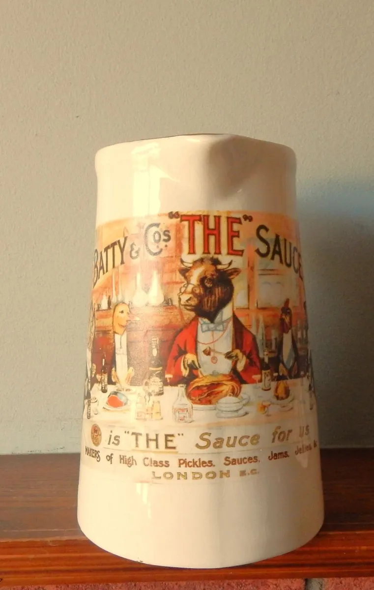Large Vintage Batty & Co “The Sauce” Ceramic Jug - Image 3