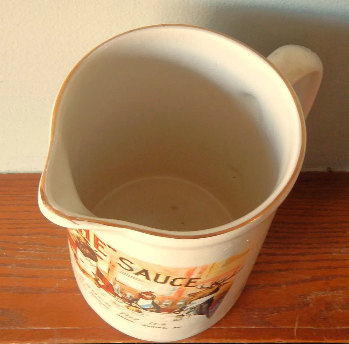Large Vintage Batty & Co “The Sauce” Ceramic Jug - Image 4