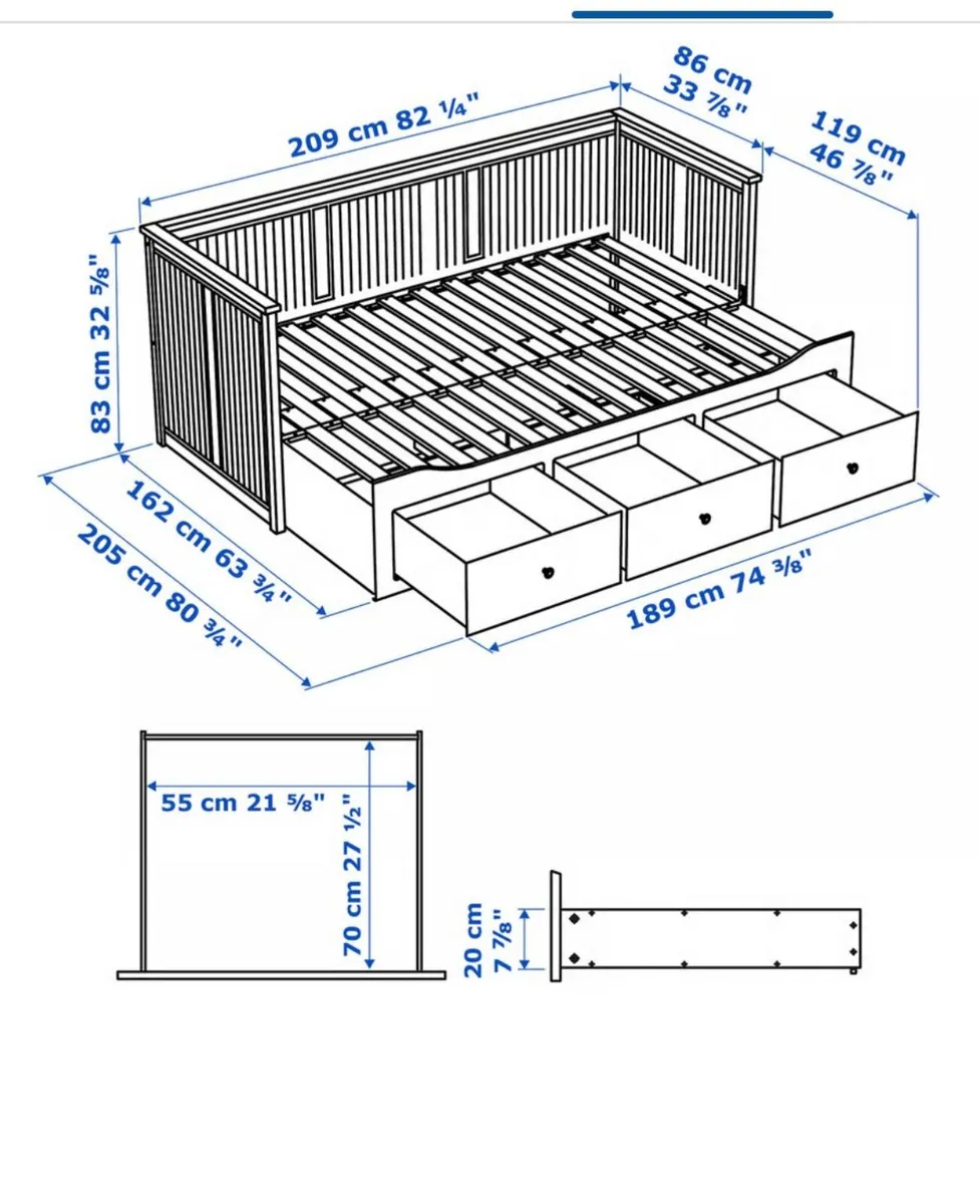 Ikea HEMNES Day-bed w 3 drawers - Image 4