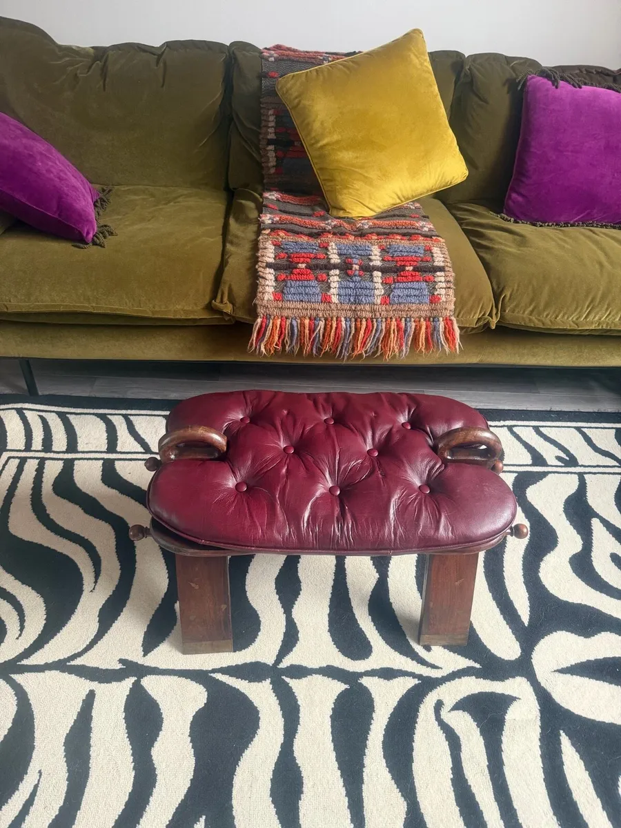 Vintage Camel Saddle Footstool - Image 1