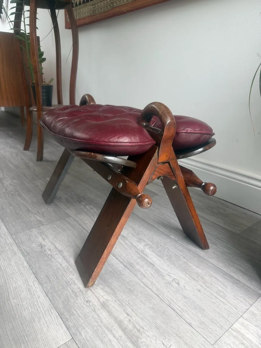 Vintage Camel Saddle Footstool - Image 2