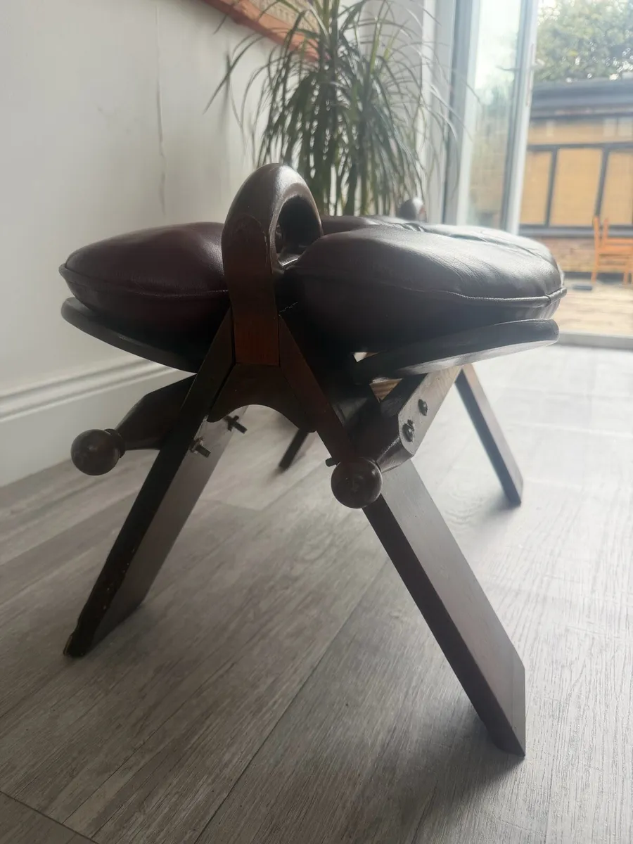 Vintage Camel Saddle Footstool - Image 3