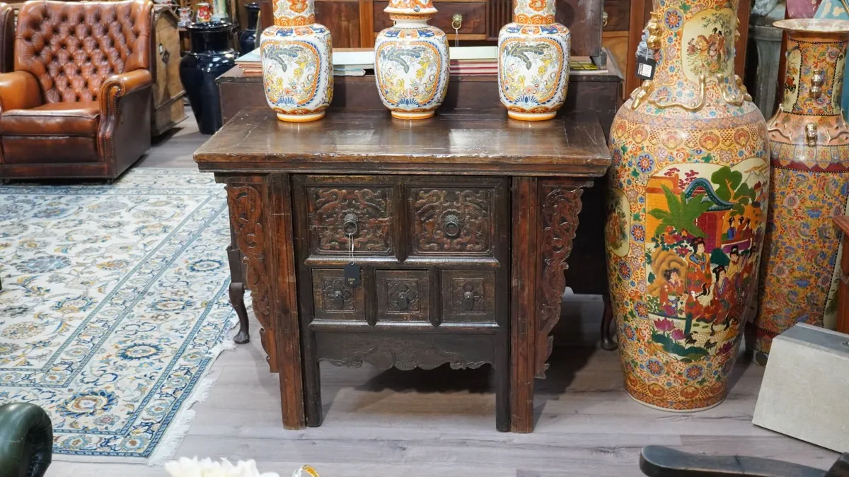 Antique Chinese Elm Desk/Altar Table - Image 1