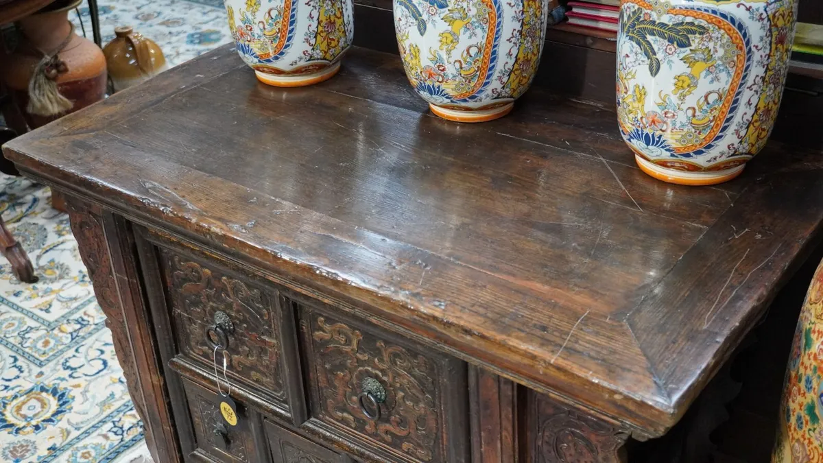 Antique Chinese Elm Desk/Altar Table - Image 4