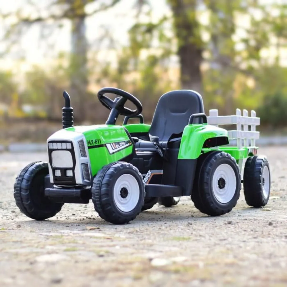 MX Green 12V Electric Tractor Trailer