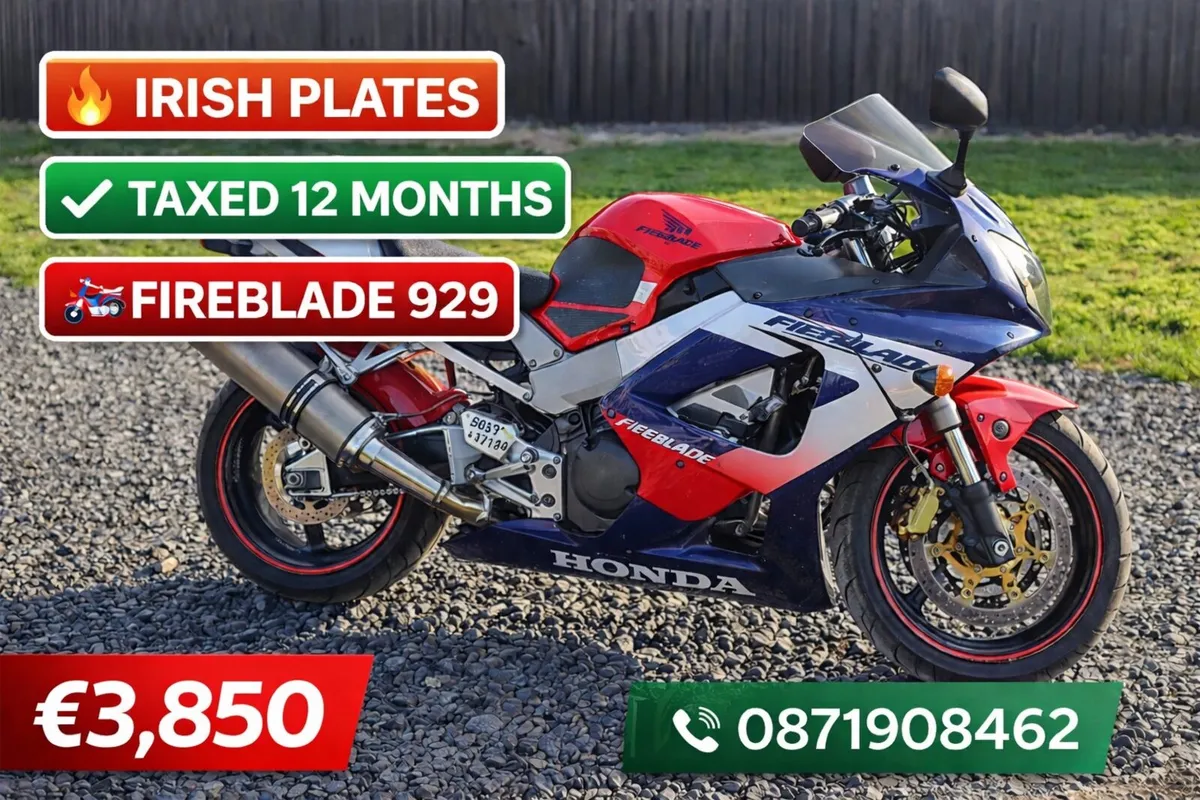 Irish Plates - Honda Fireblade 929 CBR Motorbike - Image 1