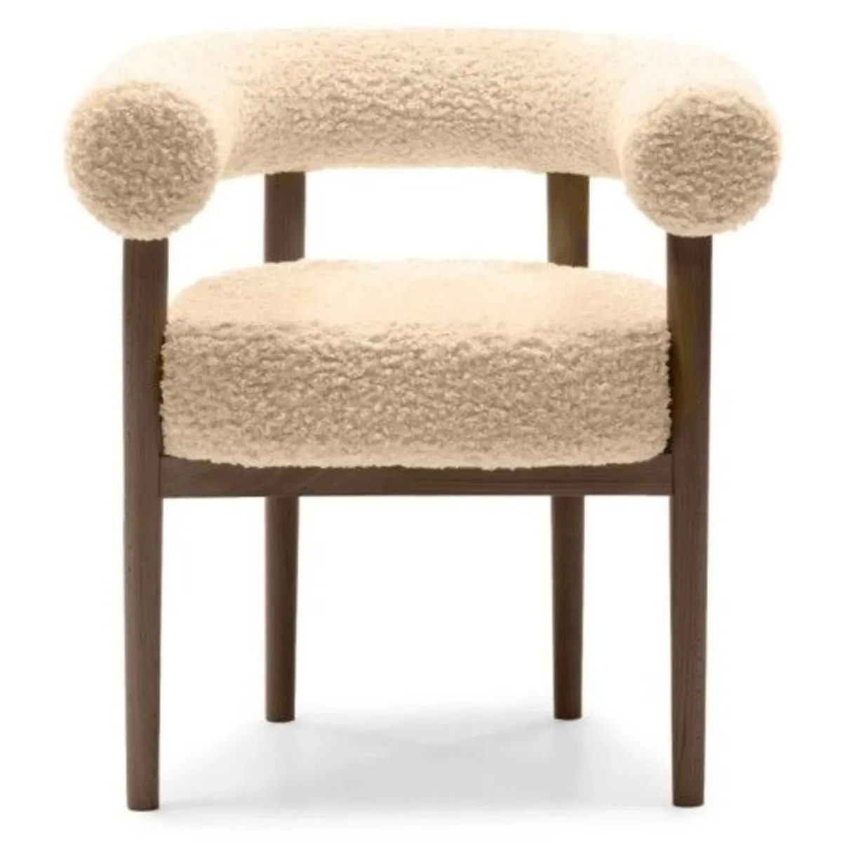 Puffy Dining Chair – Modern Bouclé Comfort - Image 2