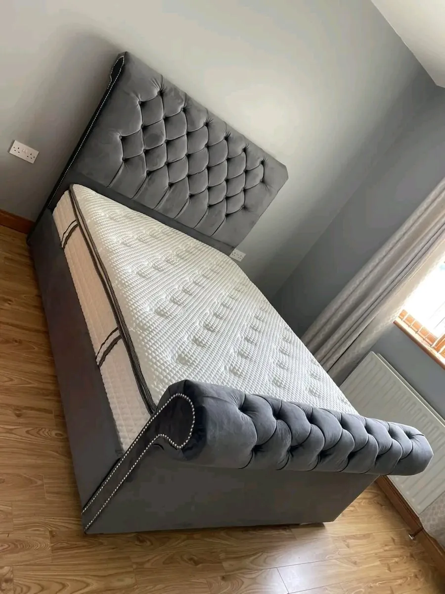 Double & King Size Bed Frame With Mattress Opt - Image 4