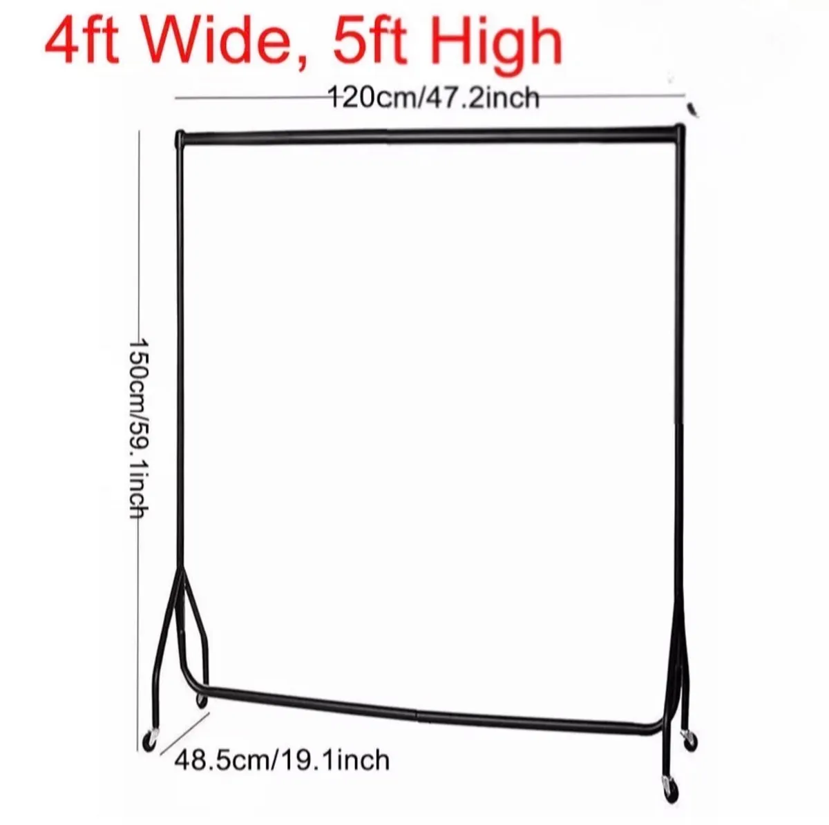NEW 4ft Wide Clothes Rail Heavy Duty - Image 2