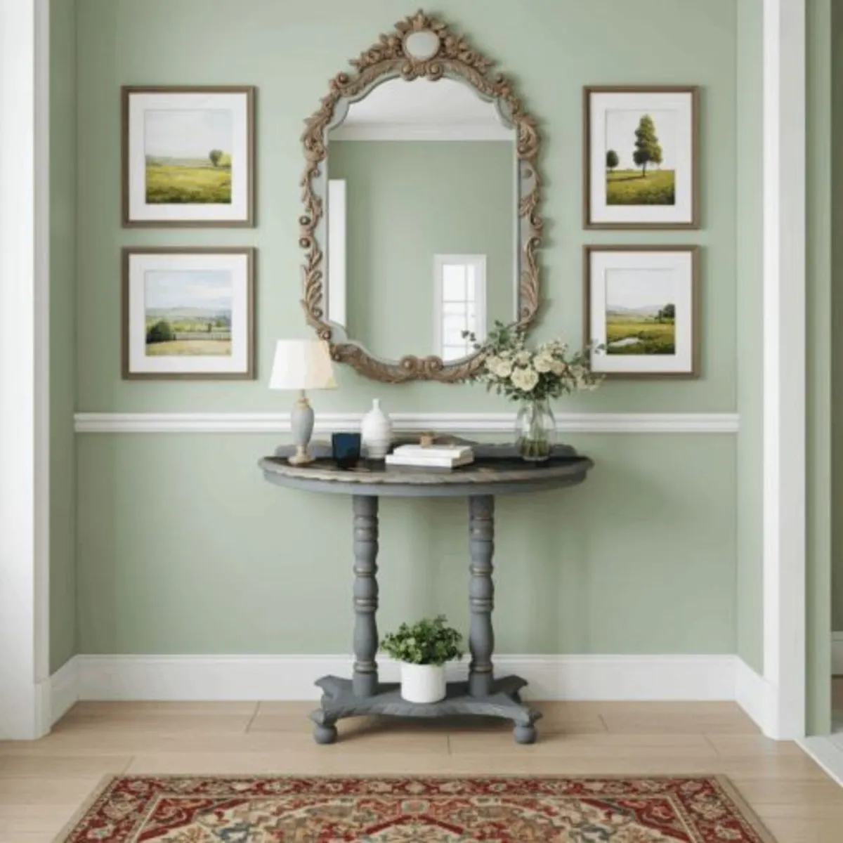Sale!Renewed  Lacquered Canvas-Top Console Table - Image 1