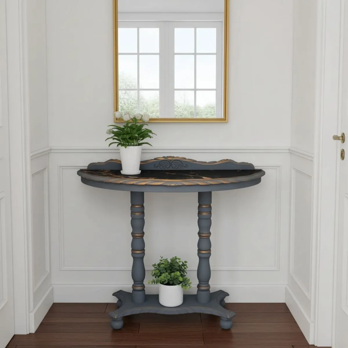 Sale!Renewed  Lacquered Canvas-Top Console Table - Image 3