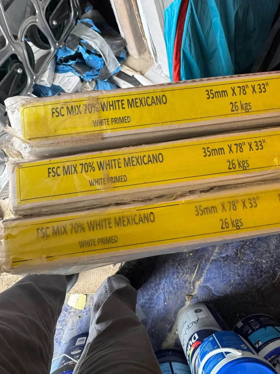 White Mexicano Doors - 35mm x 78” x 33” - Image 2