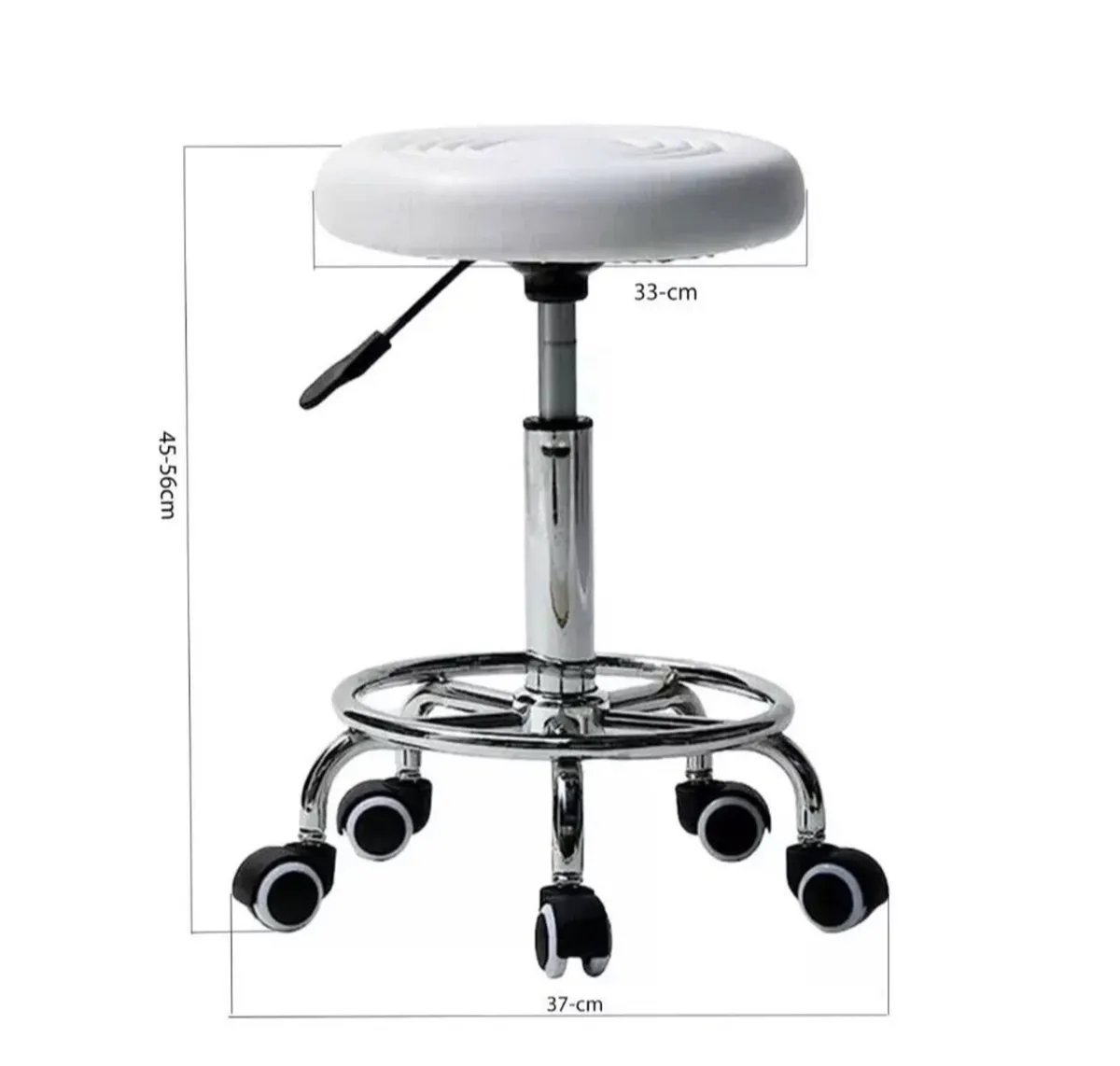 Salon Stool Adjustable Swivel Chair on Wheels - Image 4