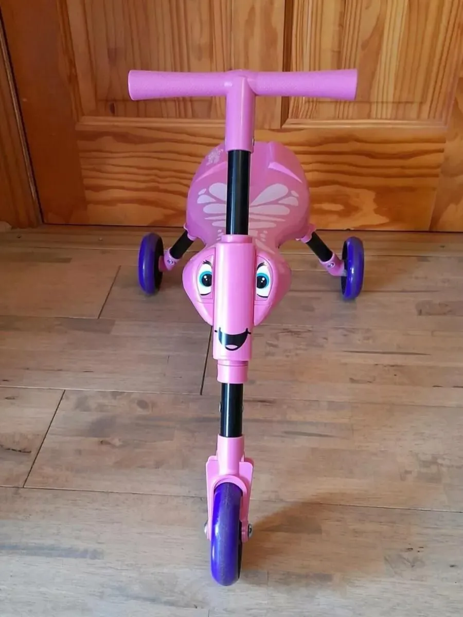 Scuttlebug pink Butterfly 3 Wheel Ride On - Image 1