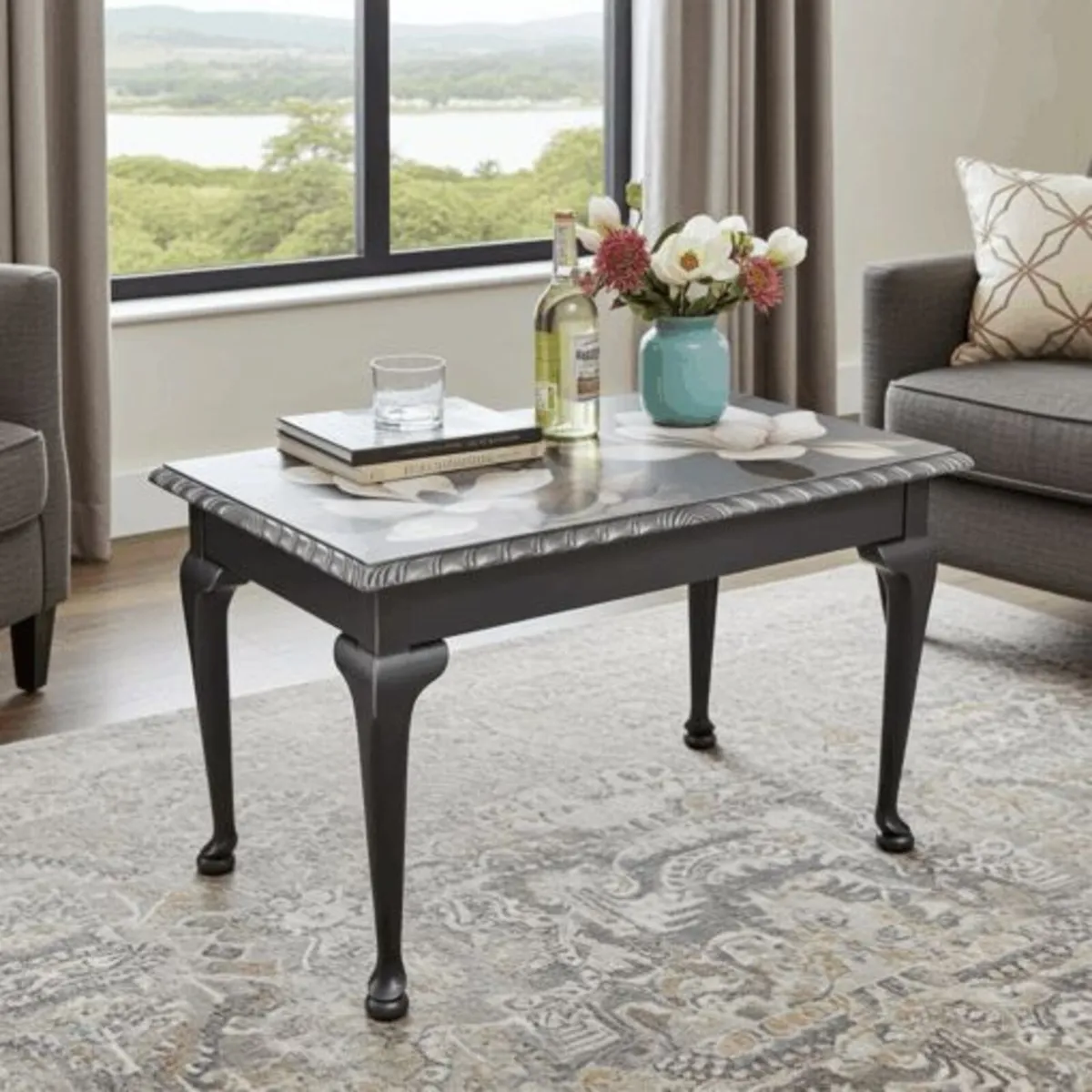 Artistic Solid Wood Coffee Table for Elegant Livin - Image 1